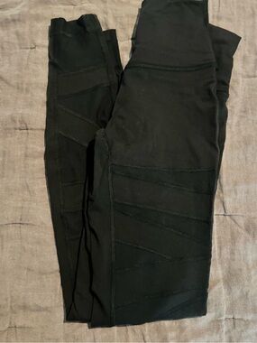 Lululemon Black Mesh Seam-Detail Leggings